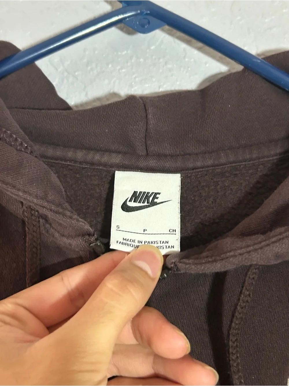 Nike Brown Oversized Zip-Up Hoodie | Size Small